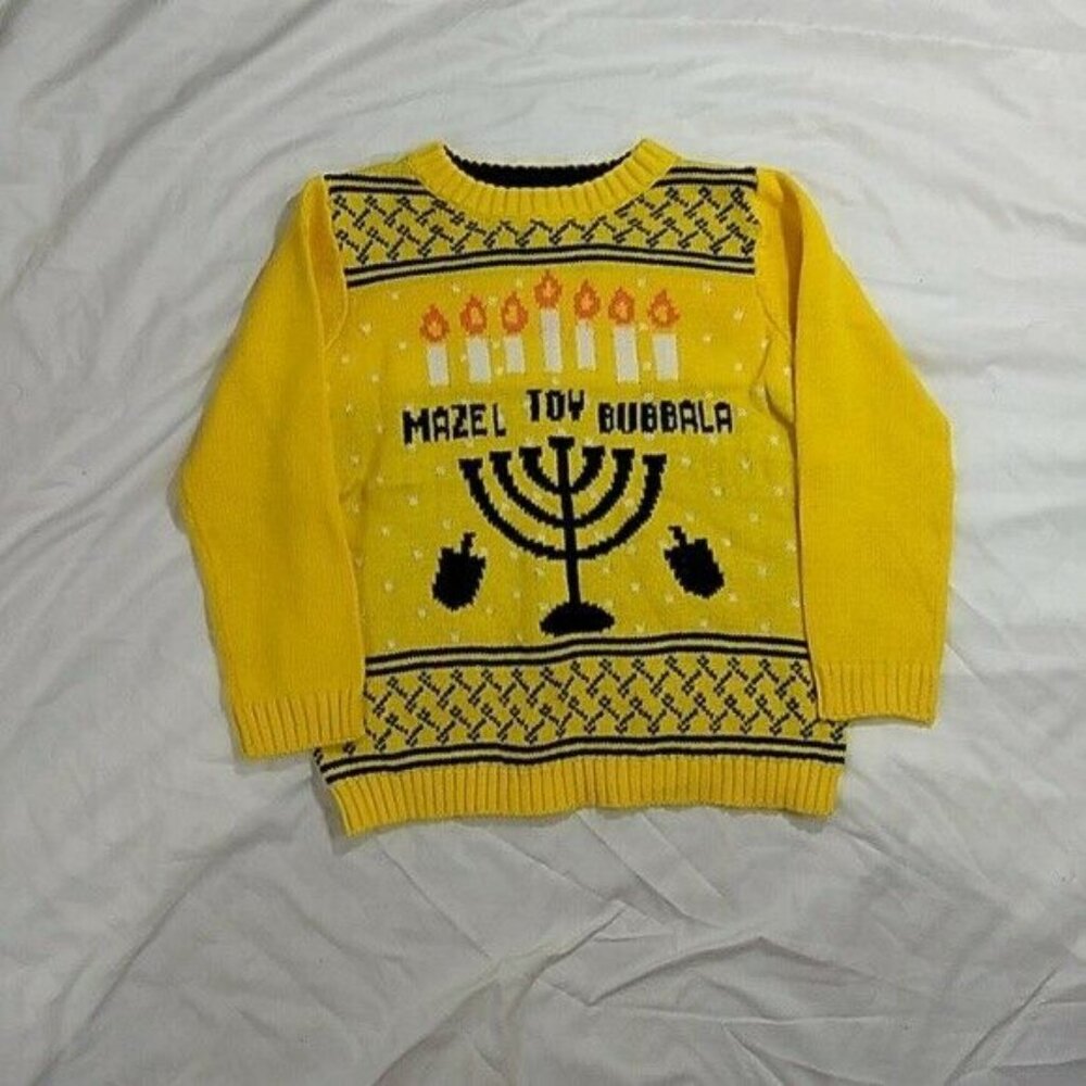 Blizzard Bay Big Boy's Mazel Tov Bubbala Christmas Sweater, Yellow